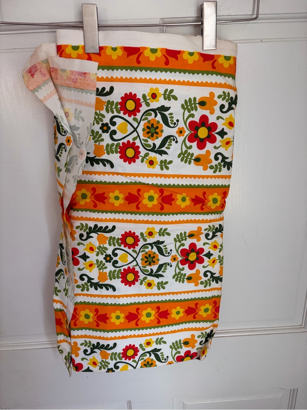 Vintage 70s House N Home Danish MCM Folkloric Decorator Fabric Remnant 44”x138”